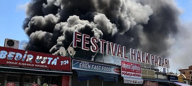 Antalyada yangın! Onlarca dükkan tahliye edildi