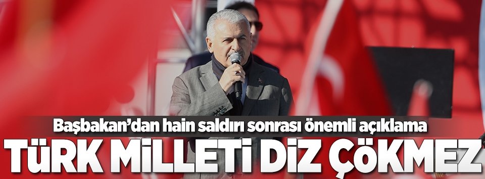 Başbakan Yıldırım: Türk milleti diz çökmez