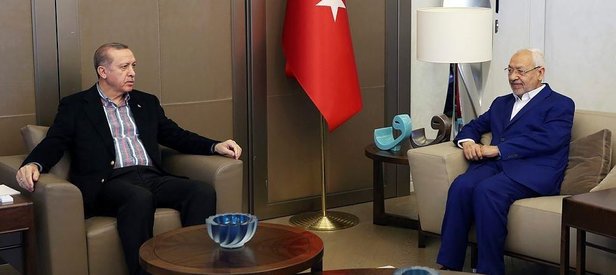 Cumhurbaşkanı Erdoğan Raşid el-Gannuşiyi kabul etti