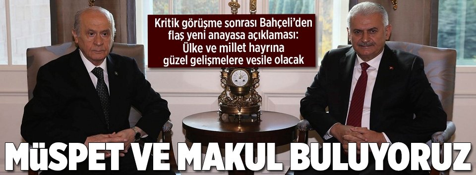 Devlet Bahçeliden yeni anayasa açıklaması
